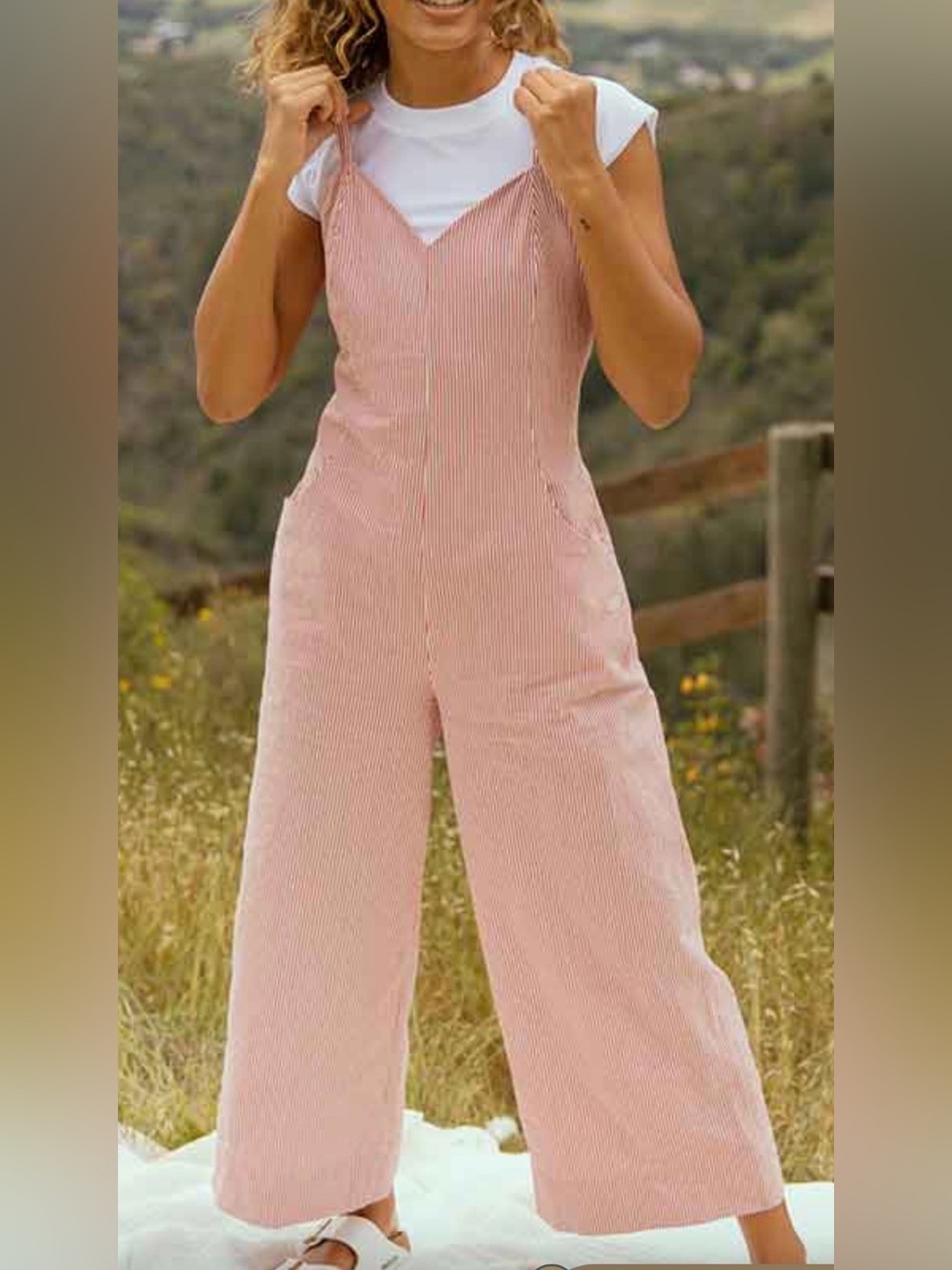 Albion Sonoma Jumper Red & White Seersucker Size XS